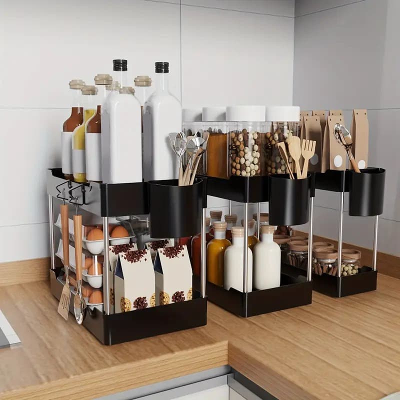 Organizador modular de cocina negro